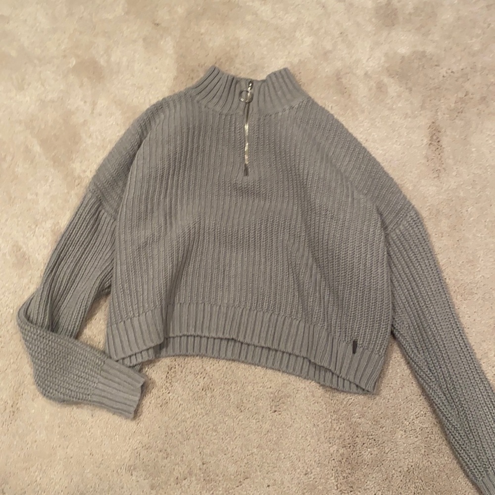 Grey quarter zip sweater
